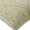 Ivory Throw Pillow Cover, Natural Ivory Damask 26"x26" Silk, Glow Ivory Damask