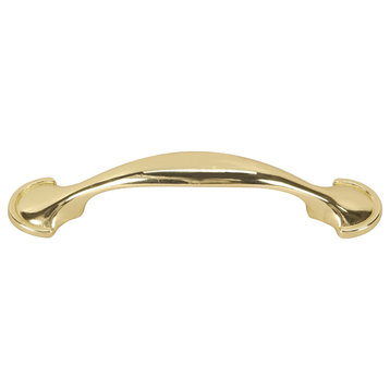 Hardware House Spoon Cabinet Pull, Bright Brass