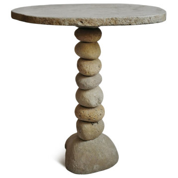 Stacked River Rock Bistro Table N
