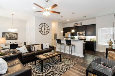 Inspiration for a contemporary family room remodel in Dallas
