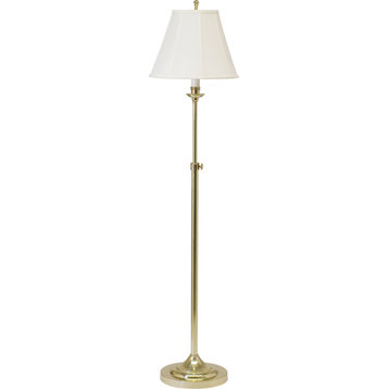 Club Adjustable Floor Lamp, Polished Brass