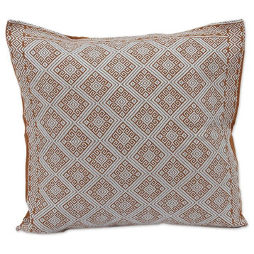 Handmade Earthen Trellis Cotton cushion cover - Mexico