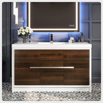 Eviva - Eviva Grace Vanity, Gray Oak and White, Single Sink - With an ever-increasing varaities of modern bathroom vanities, you can't overlook the Eviva Grace. This vanity is simply the highlight of Eviva's modern family of vanitiies, it has the best of both worlds: practicality and elegance. It features spacious drawers and storage spaces for everyday activities, durable toughened acrylic countertop, wood veneer  and  waterproof finish, elegant minimalist design, sleek chrome hardware and Eviva's signature of soft-closing roller-sliding  drawers and doors. It comes in white and combinations of natural oak/white and gray oak/white. Eviva Grace is guaranteed to be matchless in the market because of 8 different sizes that make fitting a modern vanity in your bathroom an unchallenging feat.