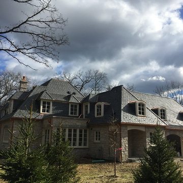 Slate Roof, Copper Gutters and Masonry - Lake Forest IL