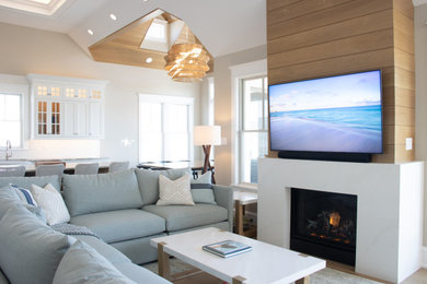 Inspiration for a coastal living room remodel in Philadelphia