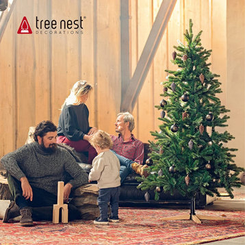 Tree Nest Medium Gentle Christmas Tree Stand for Artificial Trees, White