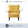 High Wingback Linen Armchair, Citrine Yellow