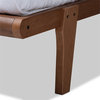 Baxton Studio Kaia Mid-Century Wood Full Platform Bed in Walnut Brown