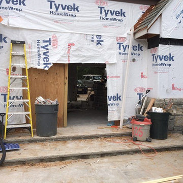 KOS Swing Wooden Carriage style Garage doors Production phase.