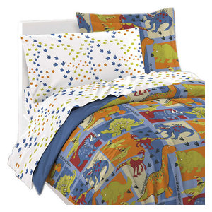 blue dinosaur bedding