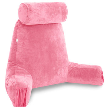 Medium Husband Pillow Pink Reading Pillow Removable Neck Roll and Cover