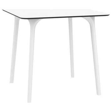 Compamia Maya 31" Square Patio Dining Table in White