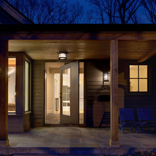Contemporary front door in DC Metro with a pivot front door.
