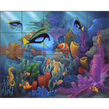 Miller Undersea Tropical Fish Ceramic Tile Mural