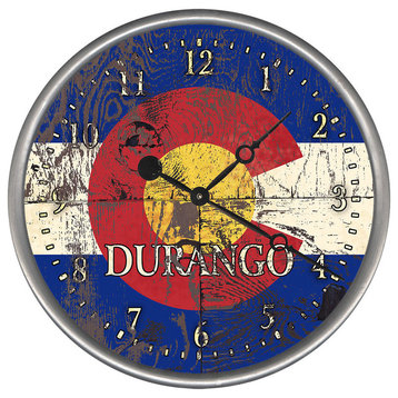 Colorado Round Vintage Clock, 18"