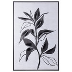 StyleCraft - Charcoal Shadow II Hand Embellished Framed Canvas Art, 24"Wx35"H - Featuring a black and white abstract leaf portrait, the StyleCraft Hand Embellished Framed Canvas Art is a great addition to any modern or contemporary home. This wall art is printed on canvas and boasts a minimalistic design. The hand painted acrylic paint embellishments add depth and texture to the piece.