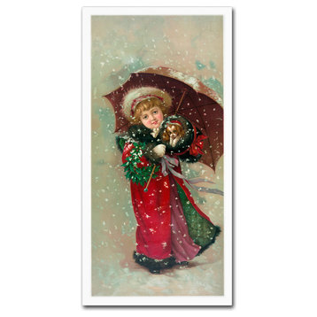 "Little Girl Dog" by Vintage Apple Collection, Canvas Art