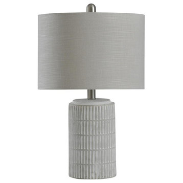 Signature 1 Light Table Lamp, Distressed Gray and White