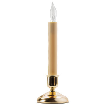 IMC Cape Cod  Electric Window Candle w/ Timer, Brass, 9.5"  (Qty 1)