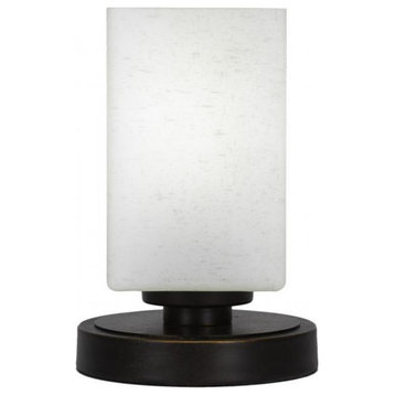 Luna 1-Light Table Lamp, Dark Granite/Square White Muslin