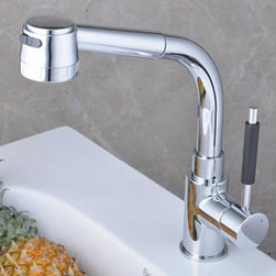 Chrome Single Handle Centerset Kitchen Tap T18008 - Kitchen Faucets