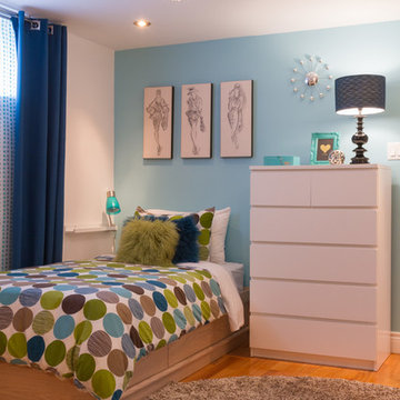 Remodel - Glamour turquoise teen girl bedroom,