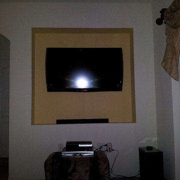 Returning client, First came the TV, 2nd implementing the media shelf