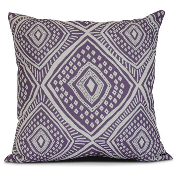 18x18", Geometric, L'll Diamond Jill Outdoor Pillow, Purple
