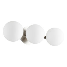 3-Light Globe Vanity Fixture, Satin Nickel
