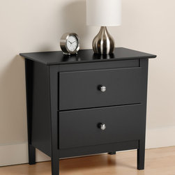 Prepac Berkshire 2-Drawer Nightstand in Black - Nightstands And Bedside Tables