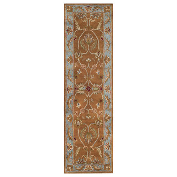 Safavieh Heritage Collection HG812 Rug, Brown/Blue, 2'3" X 12'