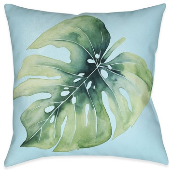 Laural Home Tropical Palm Tree Leaves I Indoor Decorative Pillow, 18"x18"