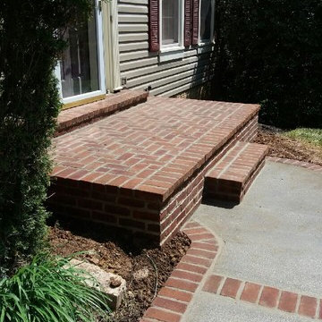 Concrete Walkway in Olney MD With Pavers Border