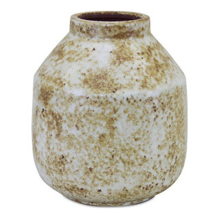 Melrose International Terra Cotta Floor Vase with Navy Criss Cross Pattern 24.75