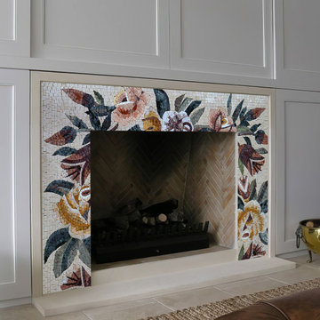 Flower Bouquet Mosaic Fireplace