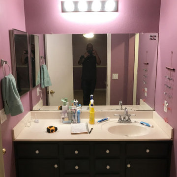 BEFORE Custom Brushed Nickel Vanity Lighting