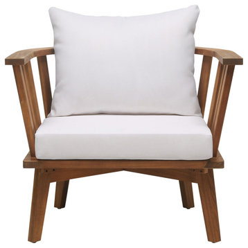 Dean Outdoor Wooden Club Chair With Cushions