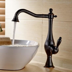 Antique Black Bronze Brass Single Handle Bathroom Sink Faucet TA015B - Bathroom Sink Faucets