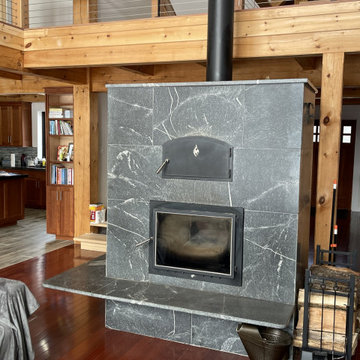 Vermont See Thru Soapstone A-Train Masonry Heater, Benches, Wood Fired Oven