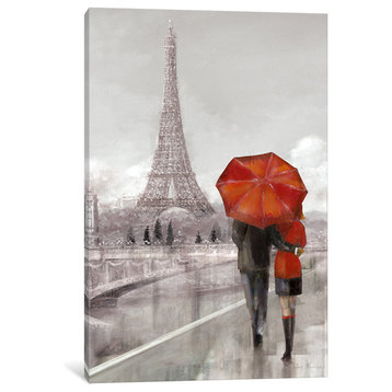 "Modern Couple In Paris" by Ruane Manning, Canvas Print, 12x8"