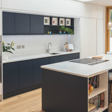 Painted White Handleless Kitchen