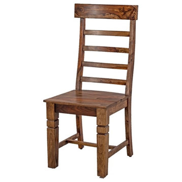 Porter Designs Taos Solid Sheesham Wood Ladderback Dining Chair - Brown