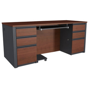 Monarch Hollow Core L Shaped Home Office Desk With Hutch In