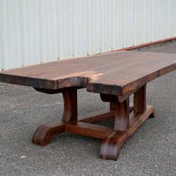 Live Edge Walnut Coffee Table with Tapered Base - Coffee Tables