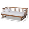 Baxton Studio Muriel Walnut Wood Expandable Twin to King Size Spindle Daybed