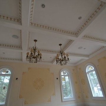 Coffered dining-room ceiling