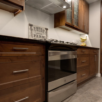 Stained Knotty Alder Transitional Kitchen