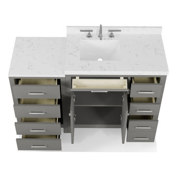Caroline Parkway 57'' Grey Bathroom Vanity