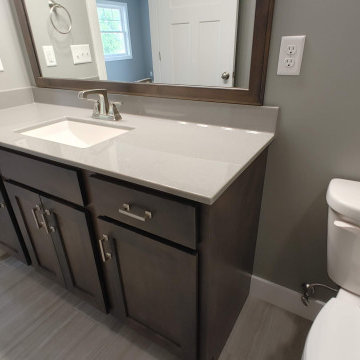 New Home Geneseo, IL Koch Cabinets Charcoal Blue Cambria Whitney 2021