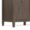 Ela Solid Wood Wide Storage Cabinet, Smoky Brown